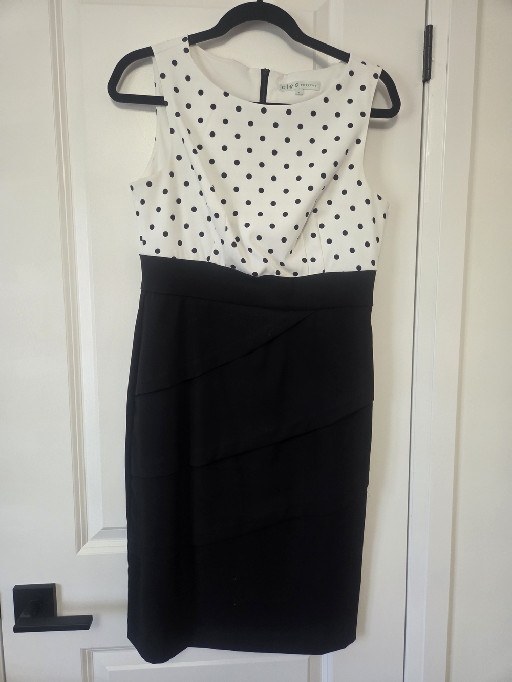 Black and White Polka Dot Sheath Dress
